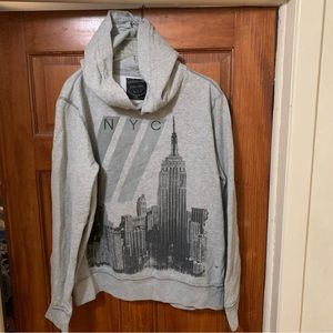 Brooklyn Calling NYC Skyline Gray Black Hoodie Sweatshirt